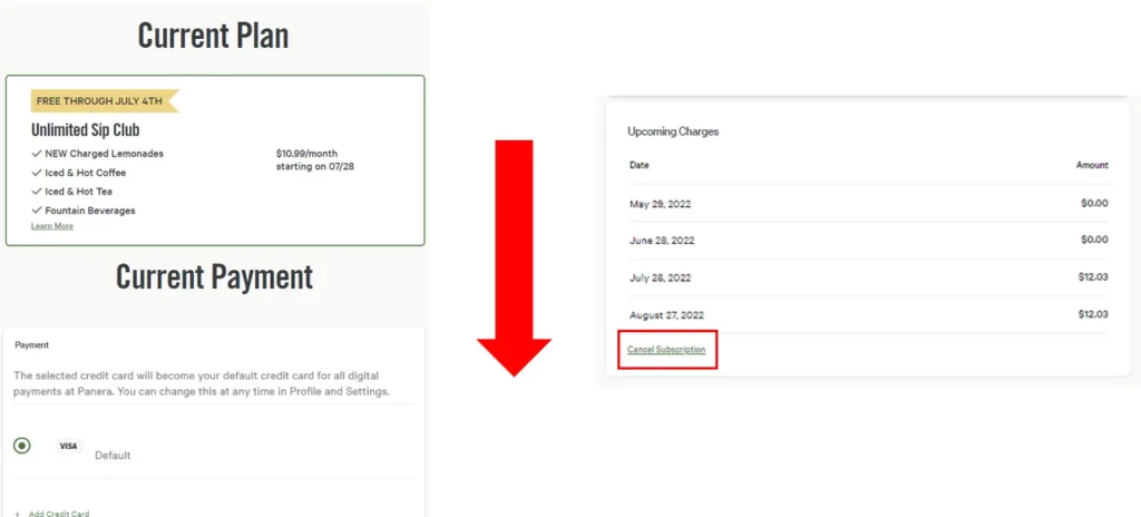 Cancel Panera Subscription